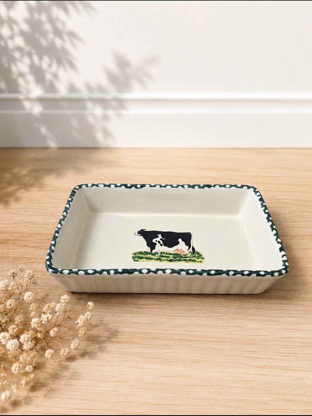 Vintage Crystolware Cow Dish — Farmhouse Cottagecore Decor